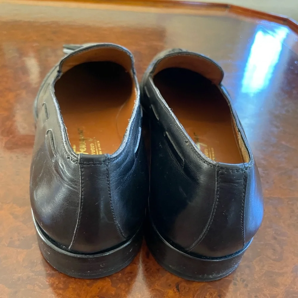 Salvatore‎ Ferragamo Made in Italy Leather Tassel Loafer in Black Size 10 1/2 B